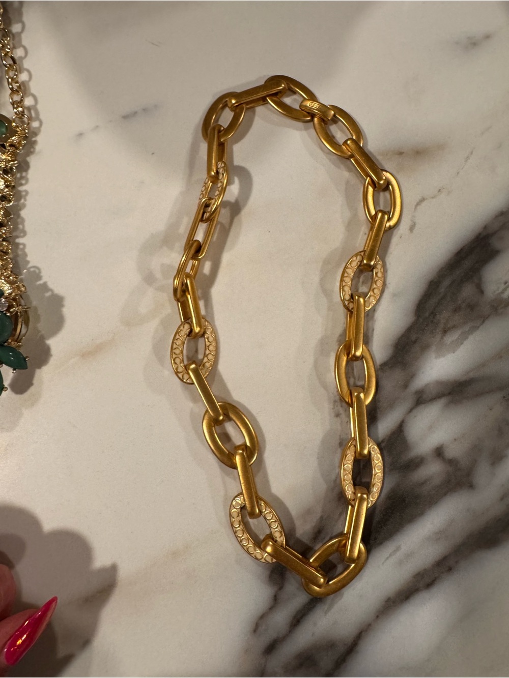 Coach Gold Link Chain Necklace - Women's Fashion Jewelry